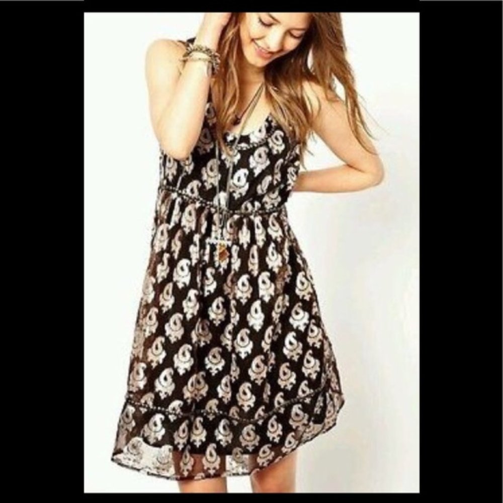 Free People Metallic Studded Jacquard Dress